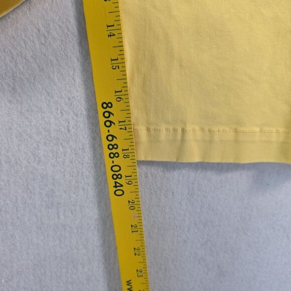 Christopher & Banks Capri Pants Women's size 16 Denim Button Details Yellow - Picture 9 of 11